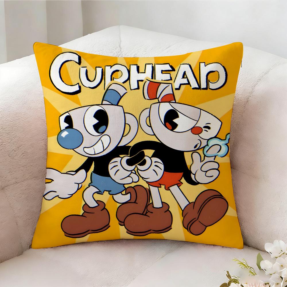 C-cuphead Anime Pillow Case Pillowcase, Double-sided Printed, Sofa Cushion, Bedroom Headboard Pillow