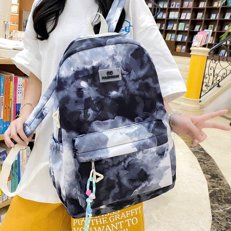 Schoolbag female Korean version niche tie dyeing junior high school high school student college student backpack primary school student 1-1 grade