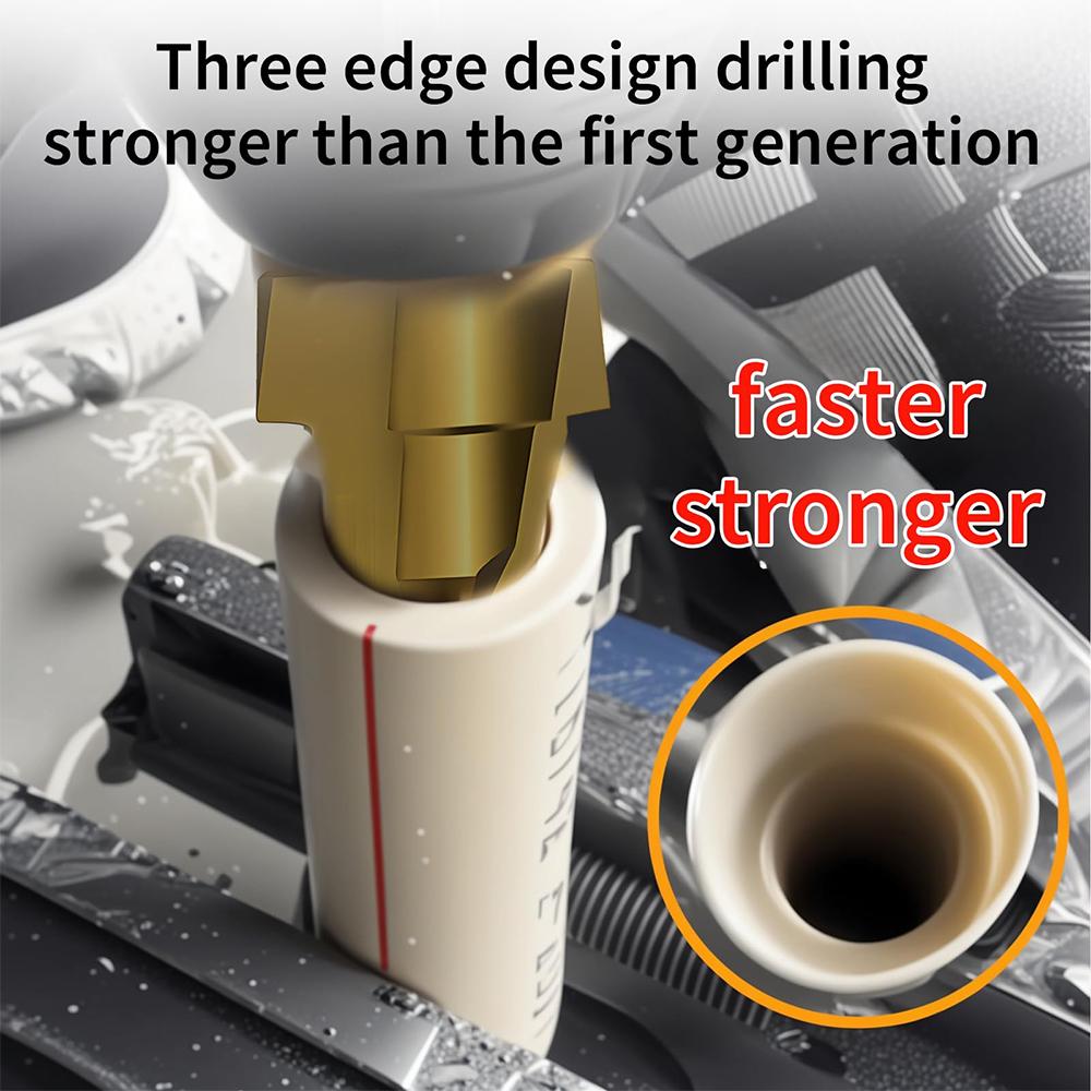 Reaming Drill Bits,Upgrade Powerful PVC Pipe Reamer Kit, Conduit Reamer Drill Bit Chamfer Tool, Deburring Inside and Outside