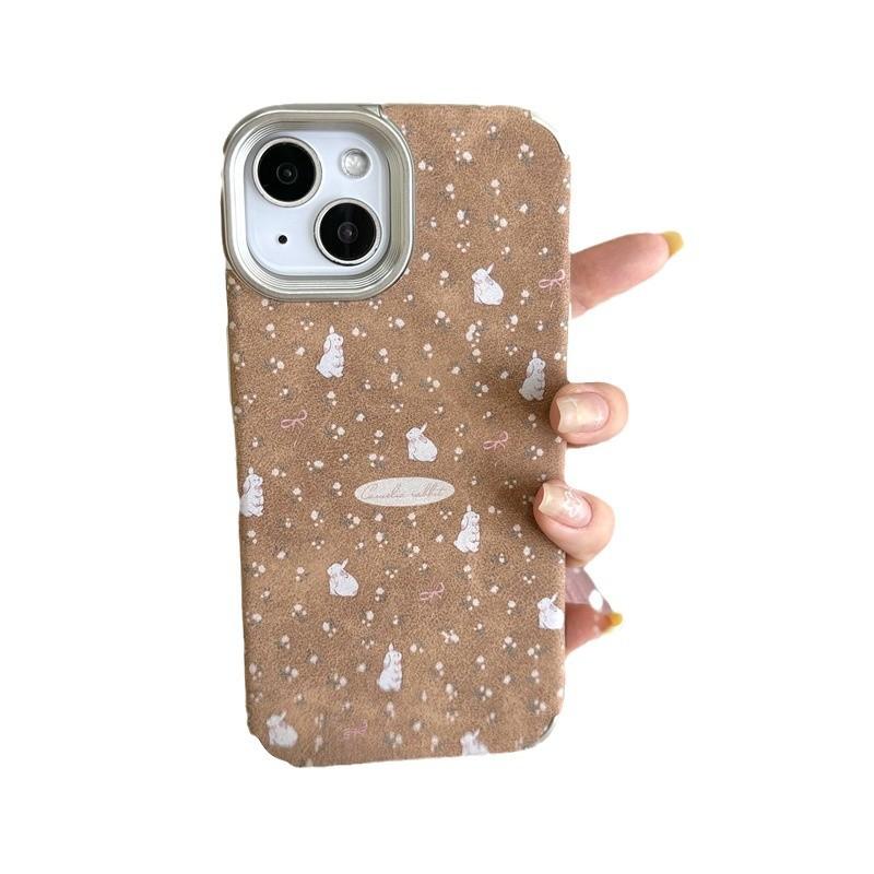 

Маленький цветочный кролик, применимый к Apple 16, мобильный чехол для iPhone 15 ProMax/Brown 14 Apple XS