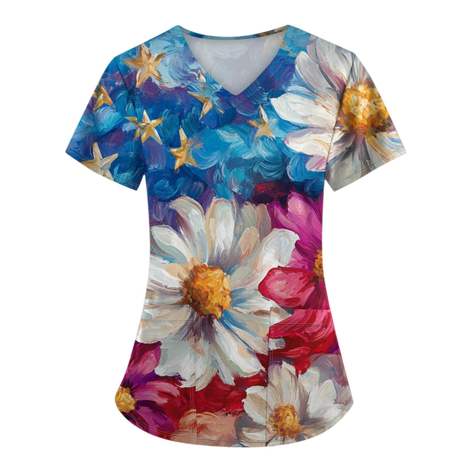 

Женские модные комбинезоны с коротким рукавом и V-образным вырезом, с карманами, с принтом «День независимости», топы, одежда XXL белый