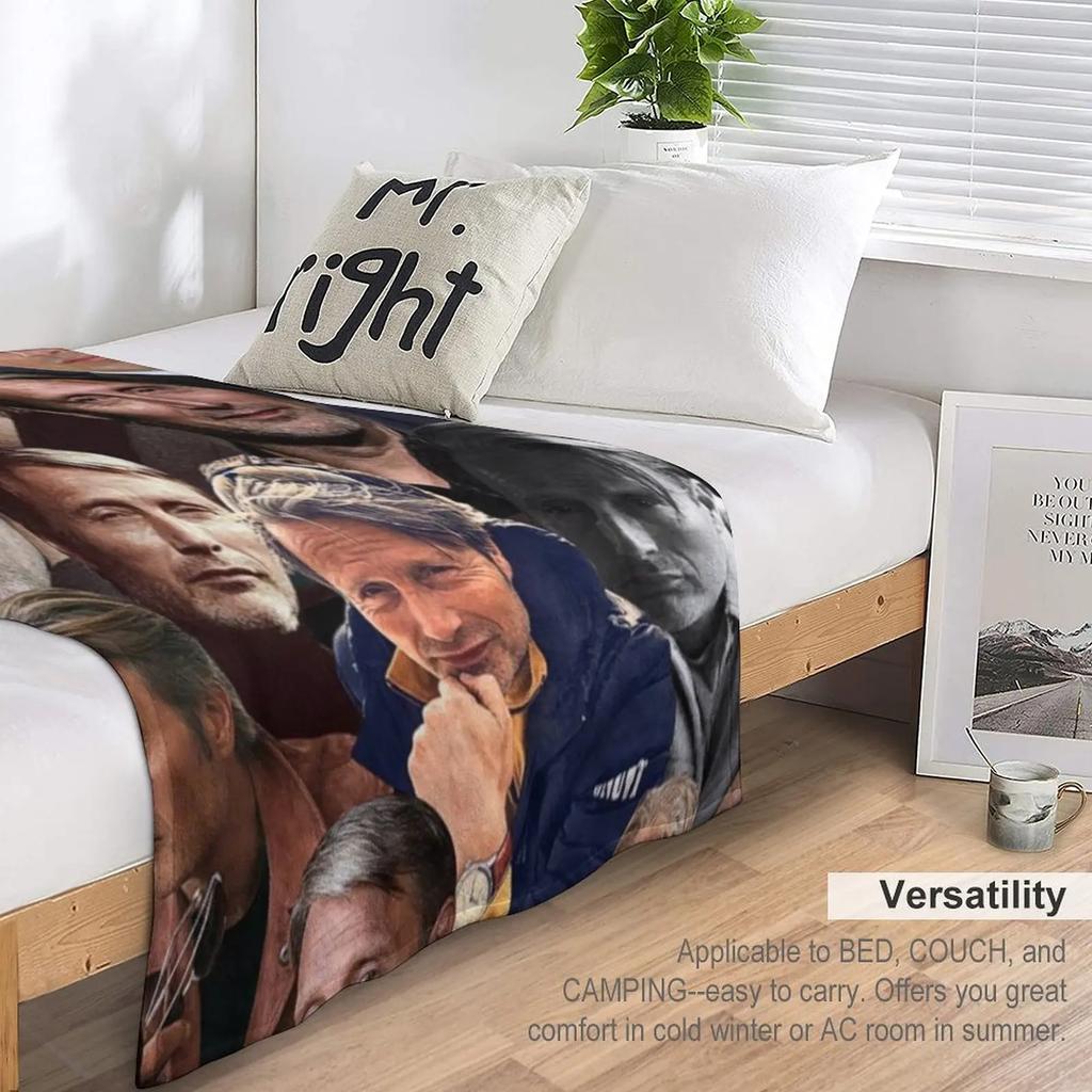 mads mikkelsen photo collage Throw Blanket Single Blanket Designer Blankets