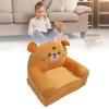 Kids Folding Sofa Plush Fabric Sponge Cartoon Pattern Toddler   Open Couch for Rest Rding