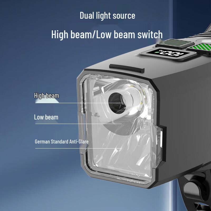 Digital Display Bicycle Headlight 106x30x35mm