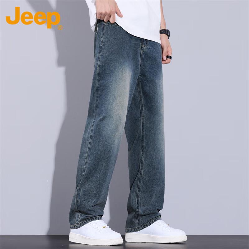 JEEP Men's Jeans, Spring And Summer Straight-Leg Casual Pants