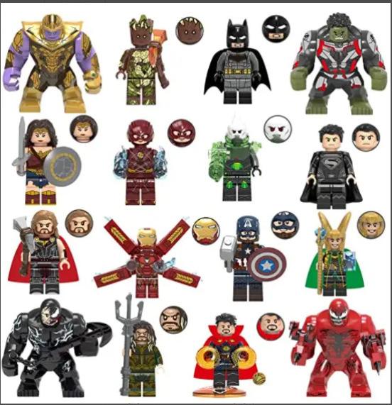 XinHong X0312 Super Hero Building Block Minifigures Set, 8-Pack Assembly Model Toy Bags X1696-1703