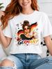 Gerunisexy Floral Girl Boho Unisex With Flag Peace Sign Flowers And Red Gold Brush Wave Womes Unisex Unisex All Tshirt