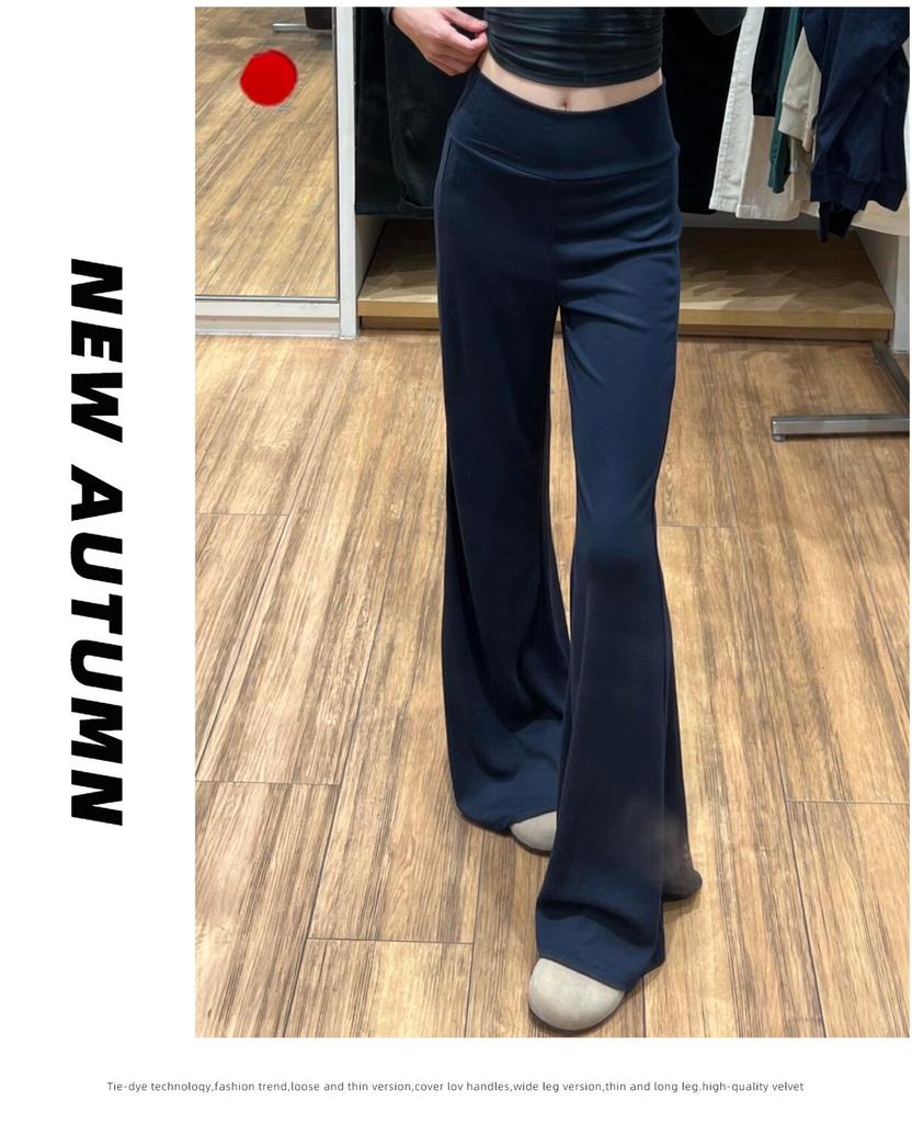 Charcoal Gray Women's High Waist Slimming Flared Sweatpants - Petite Autumn/Winter Bell Bottoms
