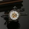 Hand Wind Mechanical Men Pocket Watch Skeleton Dial Steampunk Necklace Pendant Vintage Dress Fob Watches for Weeding Gift