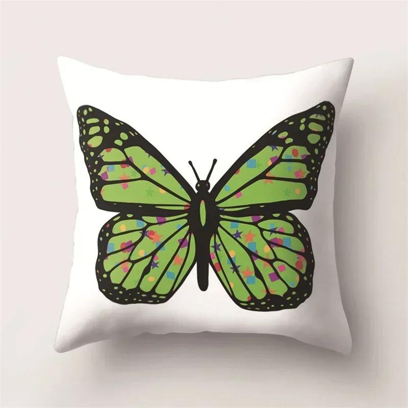 Beautiful Butterfly Print Decorative Pillow Cover Car Sofa Square Cushion Pillow Cover