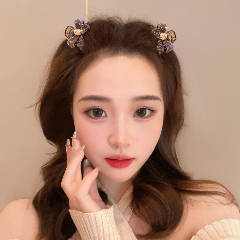 Diamond Studded Bow Small Hair Clip New Feminine Temperament Bangs Side Broken Hair Clip Fashion Small and Exquisite Grip Clips