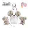 [BESTEVER] Fluffy Furries Plush Keychain Bag Charm - Shih Tzu Dog (46264) - Premium Rabbit Fur Mascot Keyring with Ring, Hook, and Silicone Zip Tie -