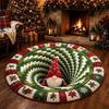 Christmas Round Area Rug Nutcracker Santa Gnome Fireplace Vortex Illusion Decorative Floor Mat for Living Room Home Decor