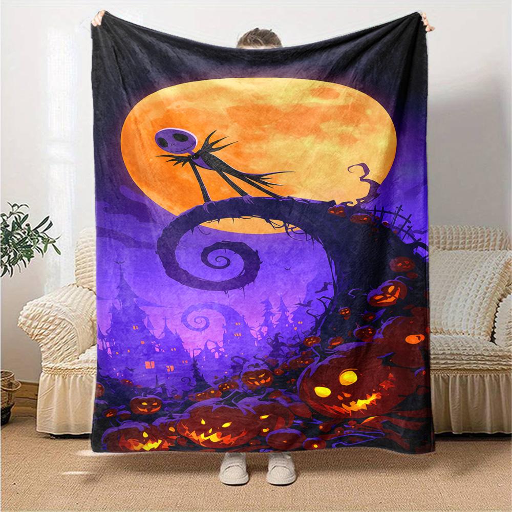 Jack Skellington Blanket Soft Warm Cozy Suitable for Chair Couch Sofa for All Seasons Digital Print Best Holiday Gift for Friends Family