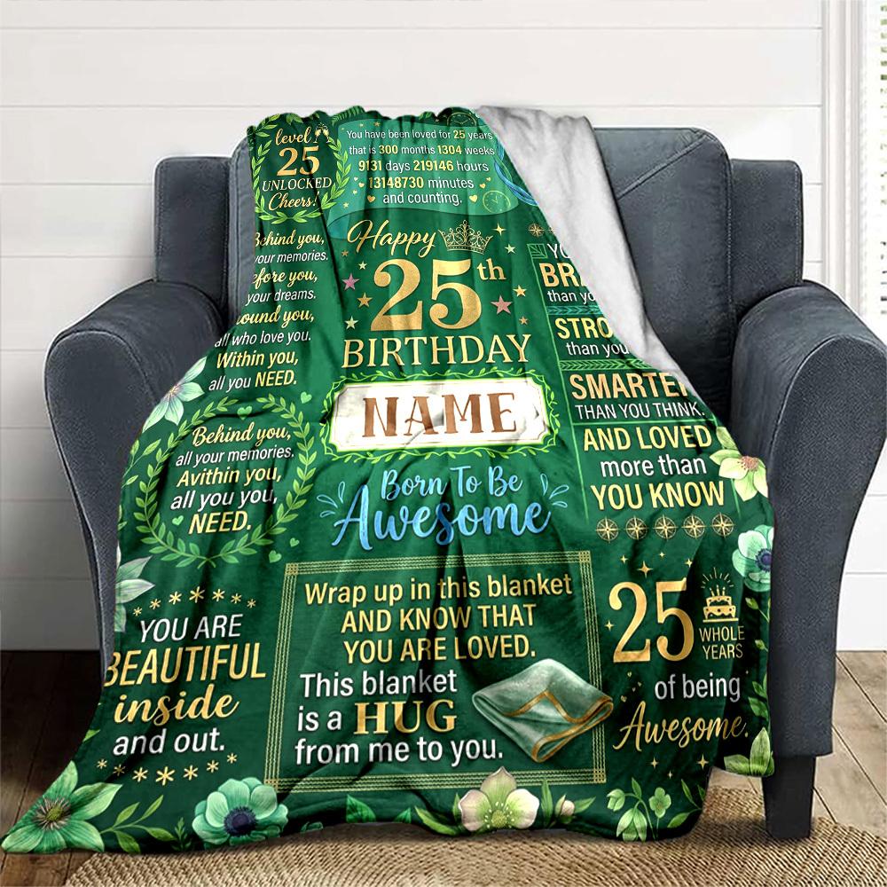 25Th Birthday Celebration Customize Your Name Blanket Soft And Comfortable It'S The Perfect Gift For Family Friends Or Loved Ones Suitable For All