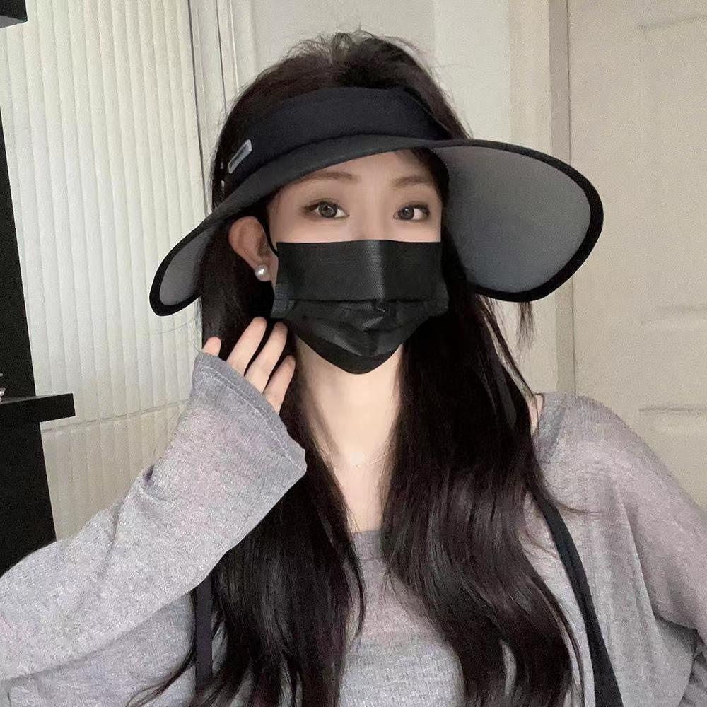 Tie Straps Summer Sun Hat UV Protection Women Visor Cap Fashion Sunscreen Empty Top Cap  Girl