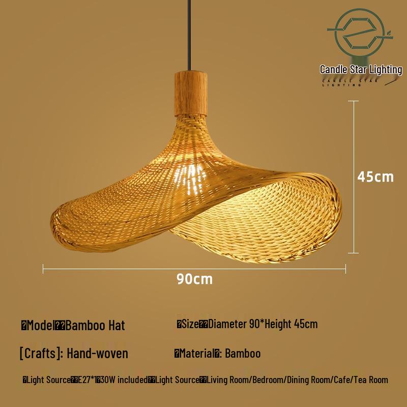 Zen Style Bamboo Rattan Pendant Light for Tea Rooms and Restaurants