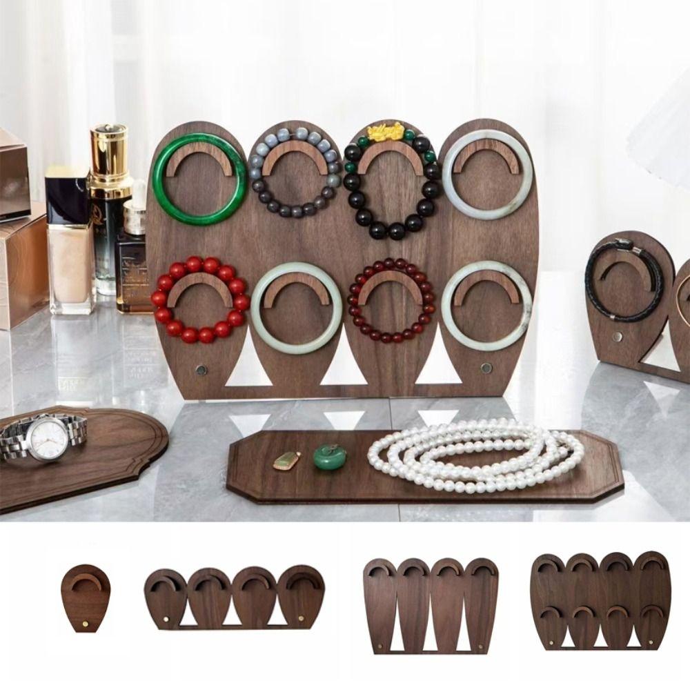 Hand Bangle Bracelet Tray Wood Jewelry Holder Durable Necklace Display Stand  Gift
