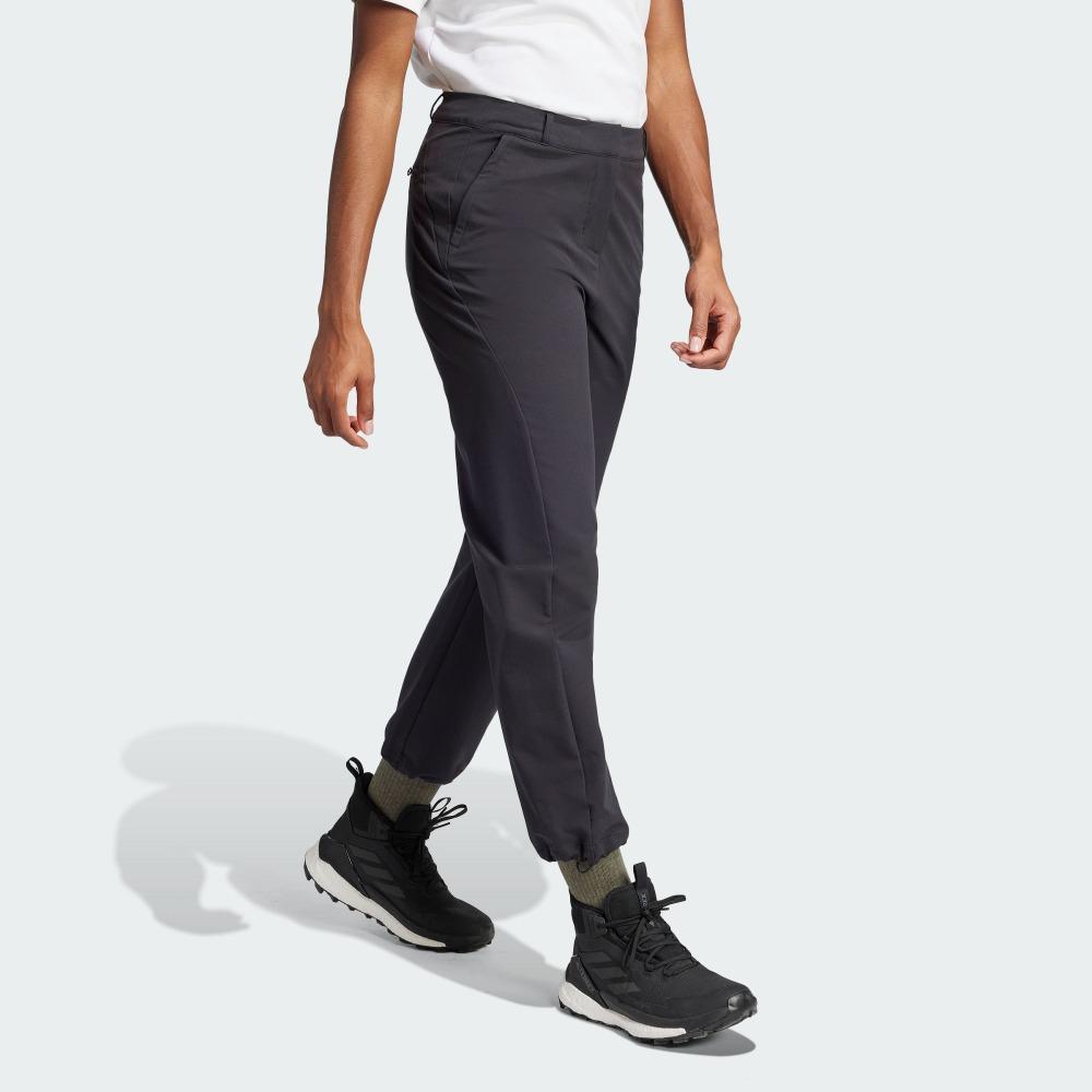 Adidas Travel Outdoor Series Windproof Breathable Casual Logo Knitted Sports Pants Women Pants Black JI5921