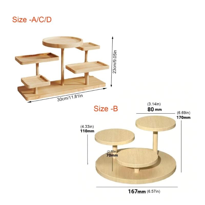 Solid Wood Shelf For Organizing Accessories For Family Use Tiered Display Stand For Jewelry And Ornaments