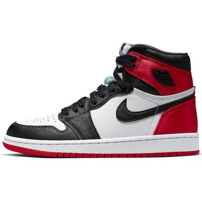 Air 1 Retro High Satin Black Toe Damskie Sneakersy Czerwono-Biało-Varsity-Czerwone CD0461-016