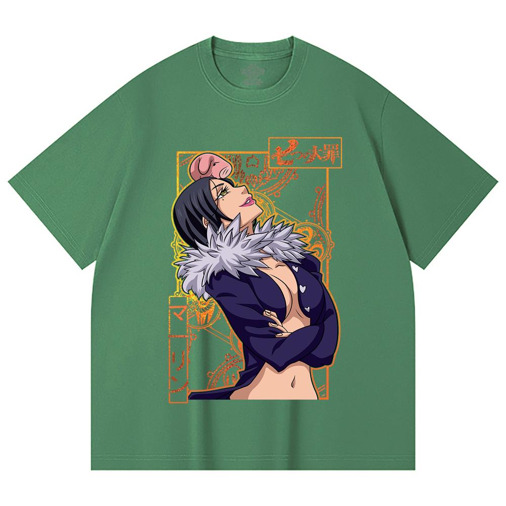 230 Gsm 100% Cotton Seven Deadly Sins V9 Merlin Print Unisex Heavy Cotton T Shirt