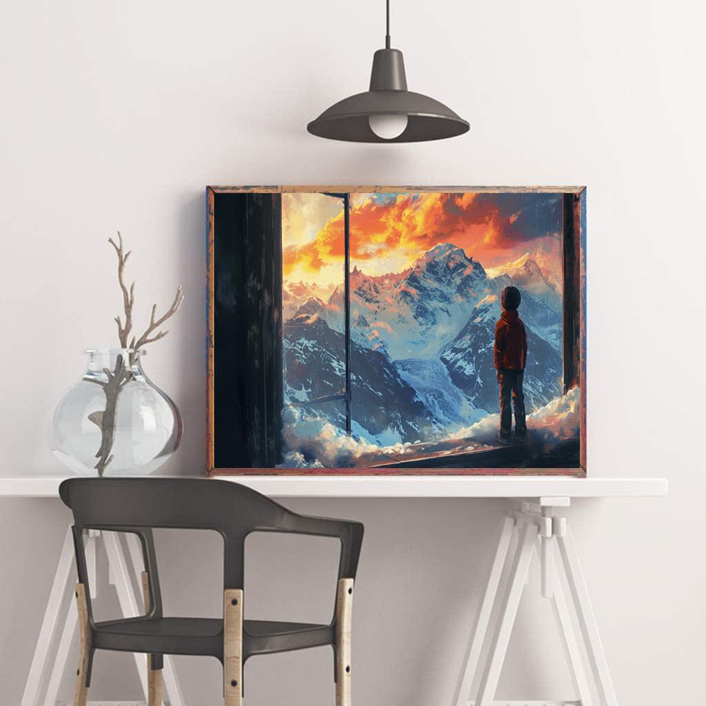 DIY Diamond Painting The Scenery Outside The Window Cross Stitch Kit Mosaic Art Diamond Painting Full Circle/Square Diamond Home Decoration