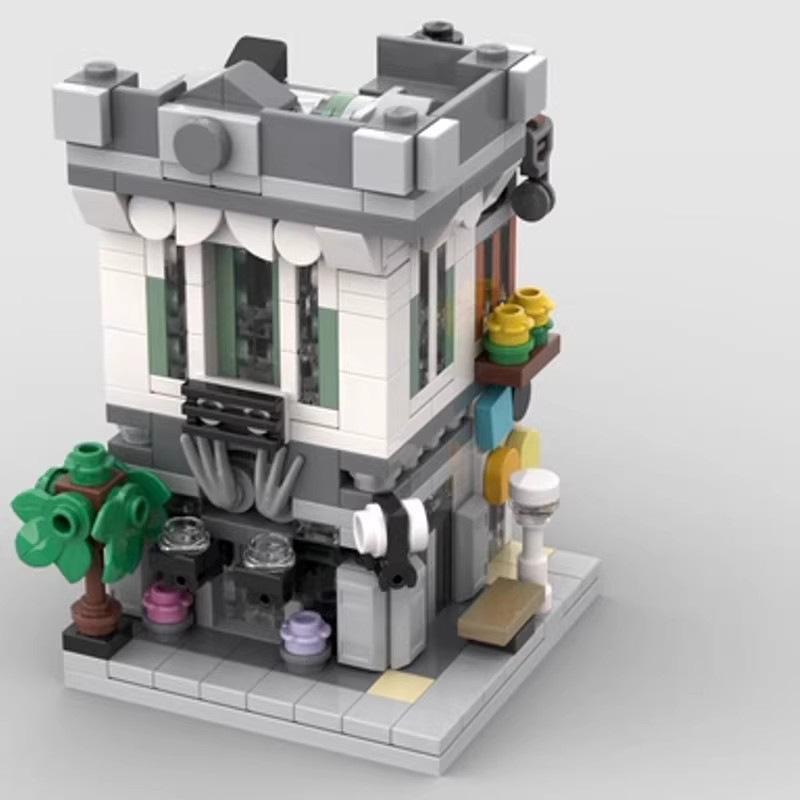 MOC Mini City Street View Brick Bank Puzzle Assembly Compatible Building Block Model Toy