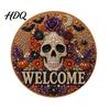 Faux Pearl Painting Arts Halloween Door Sign Kit Ghost Skull Skeleton Cat Welcome Handmade Decoration Crafts for Wall Craft Project