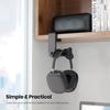 360° Rotating Headphone Stand PC Gaming Headphone Desktop Hook and Cable Clamp Headphone Stand