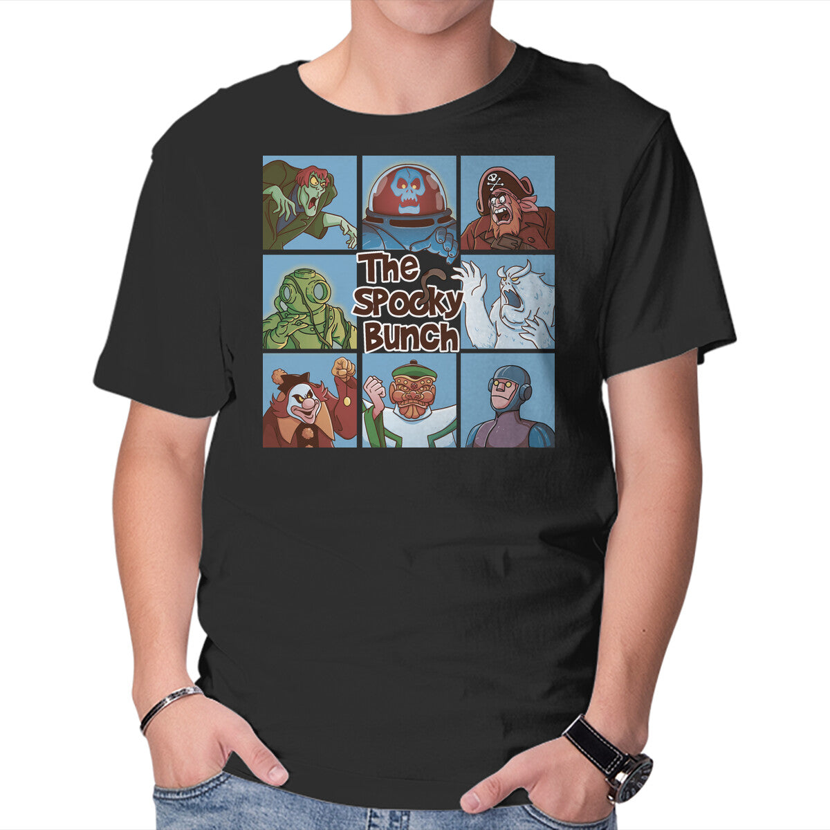 Unisex Crew Neck T-Shirt Spooky Bunch Graphic Short Sleeve Casual Tee XXL