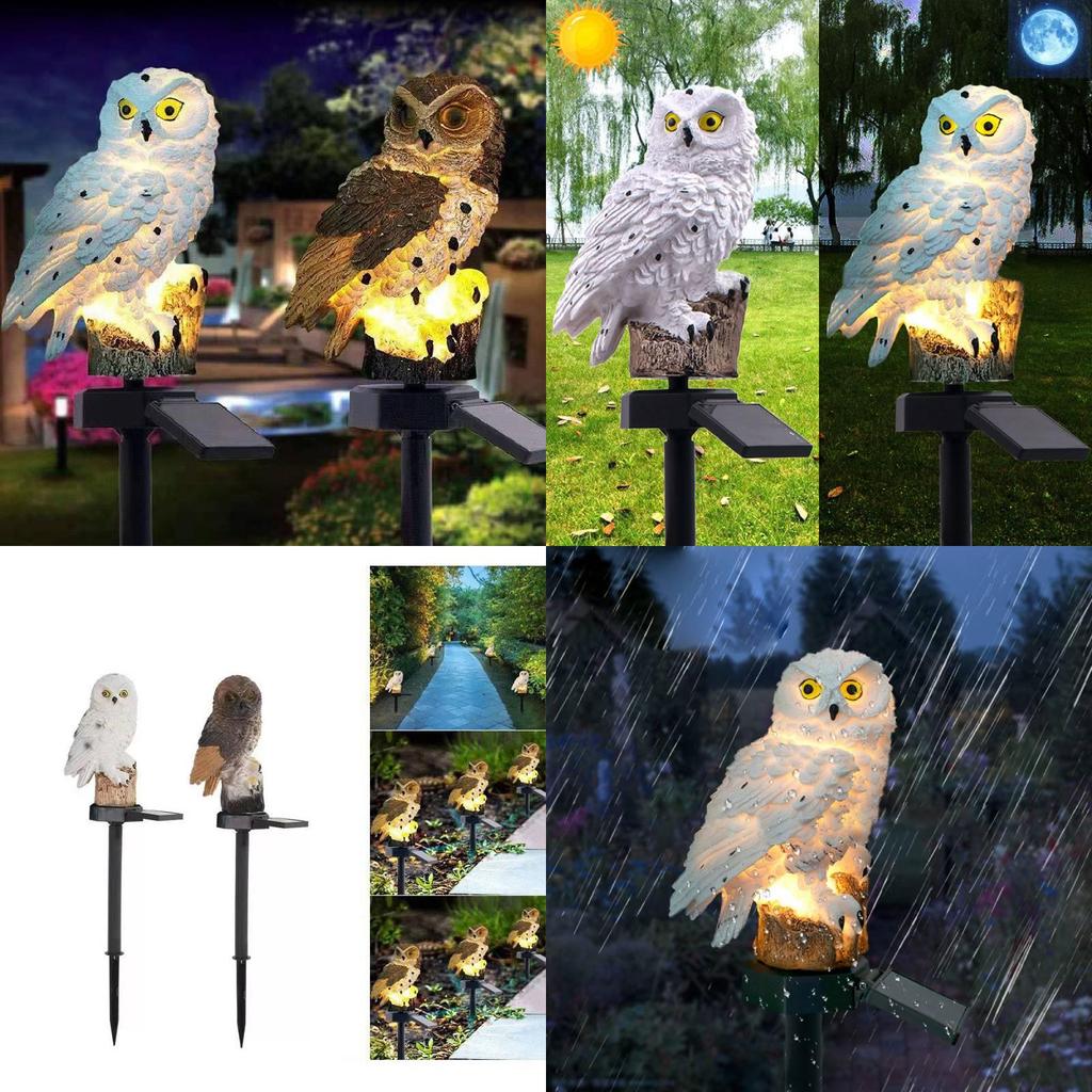 Owl Shaped Solar Led Garden Light With Waterproof Design For Outdoor Use