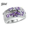 Zinc Alloy Women Ring Finger Plum Blossom Design Polished Finish