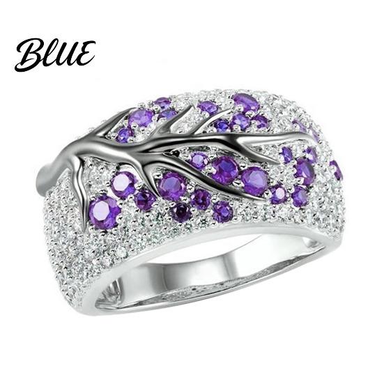 Zinc Alloy Women Ring Finger Plum Blossom Design Polished Finish