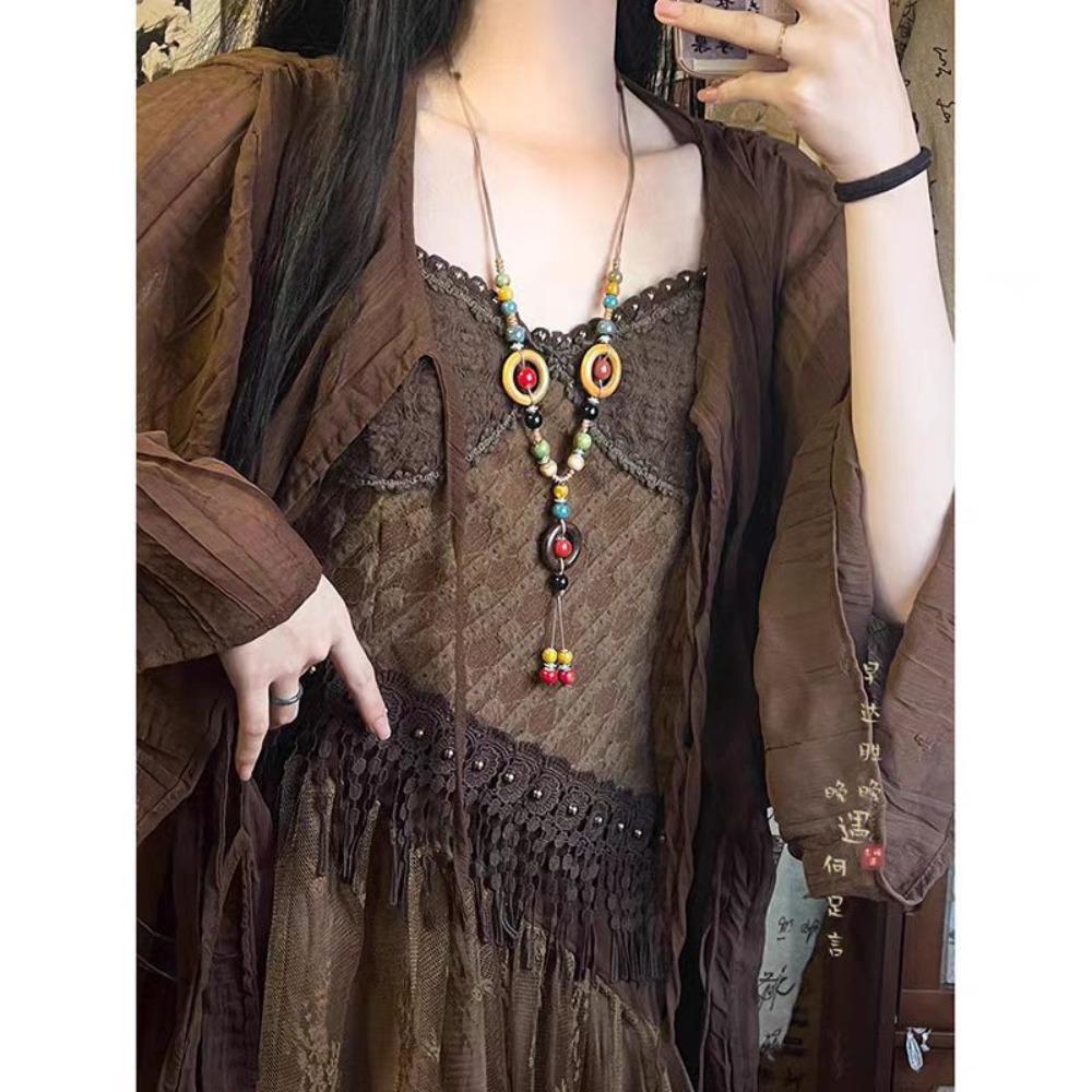 Tibetan Ancient Style Fringed Necklace Female Exotic Style Accessories Ethnic Style Retro Miao Neck Chain Jewelry