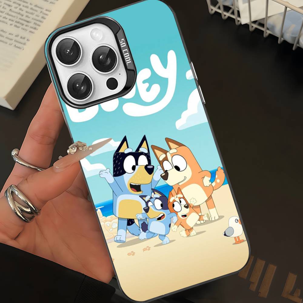 Cartoon Dog B-Blueys Phone Case For iPhone 16 15 14 13 12 11 Pro Max Matte Shockproof Back Anti Fall Matte Cover