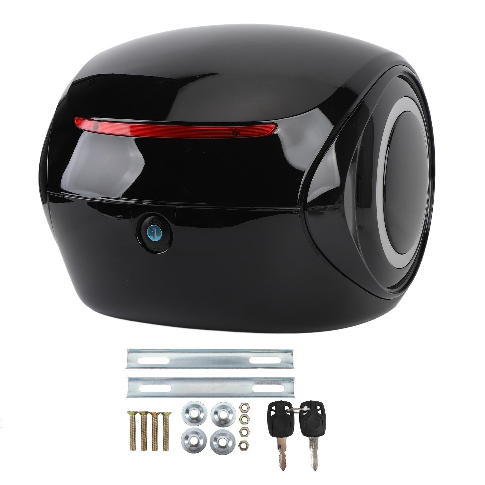 Мотоциклетный кофр-багажник Пылезащитный Светоотражающая полоса Спортивный 32 л Съемный мотоциклетный верхний кофр для электровелосипеда чёрный