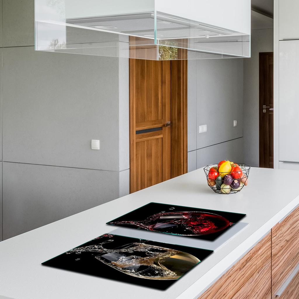 2x GLASS PROTECTIVE PLATE FOR STOVE 40x52 WINE