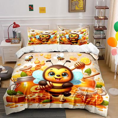 Bees Buzzing Honey Paradise! Bedding Sets Duvet Covers Pillowcases(1* Duvet Cover 2* Pillowcases Without Duvet Insert)