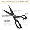 8-12 Inch Cutting Scissors Sewing Cutting Metal Large Scissors Leather Cloth DIY Sewing Supplies Household Thickening Scissors