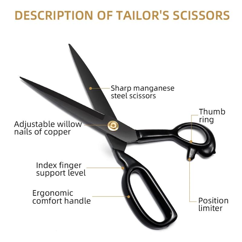 8-12 Inch Cutting Scissors Sewing Cutting Metal Large Scissors Leather Cloth DIY Sewing Supplies Household Thickening Scissors