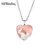 Stylish Bts Jewelry Heart Shaped Necklace Fashionable Alloy Long Chain Accessory