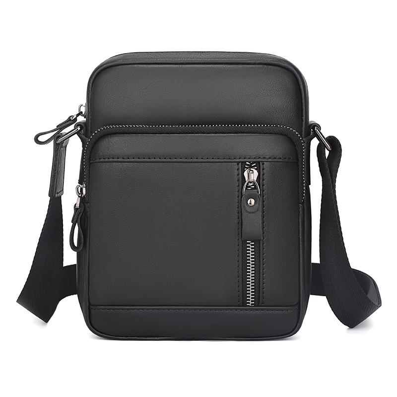 

New Men s Compact and Lightweight Crossbody Bag, Leather Men s Bag, Casual Cowhide Shoulder Bag чёрный