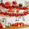 170CM Fall Maple Leaf Garland Indoor Outdoor Hanging Artificial Leaves Plants Vine Rattan Halloween Autumn Mantle Fireplace Porch Decoration