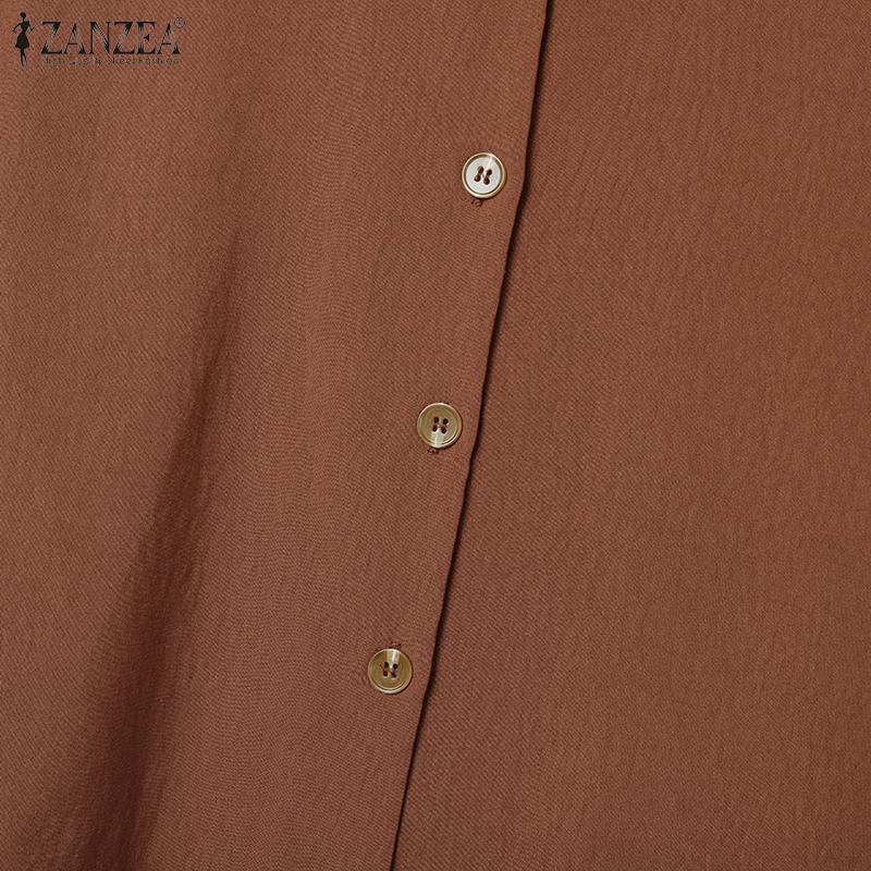 ZANZEA Womens Long Sleeve Blouse and Wide Leg Pants Casual Two Piece Suit Sets