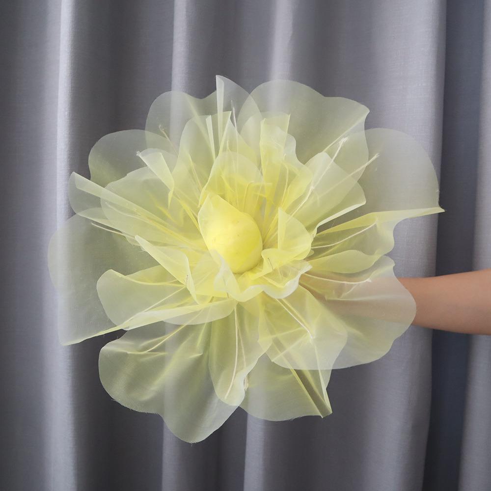 

40 см Штучні Квіти Троянди Гігантська Марля Великий Пелюстковий Головний Квітка Штучні Квіти Підлогова Вітрина Весільний Ландшафтний Дизайн Квіткова Пряжа жовтий