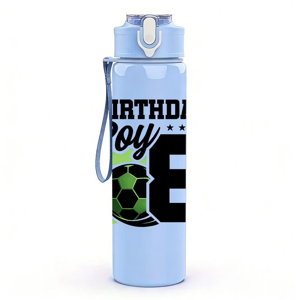 1PC Birthday Boy Bold Text Badge Print 750ml Color Plastic Sports Water Bottle Leakproof Flip Straw Lid Suitable for Sports Office Home Use