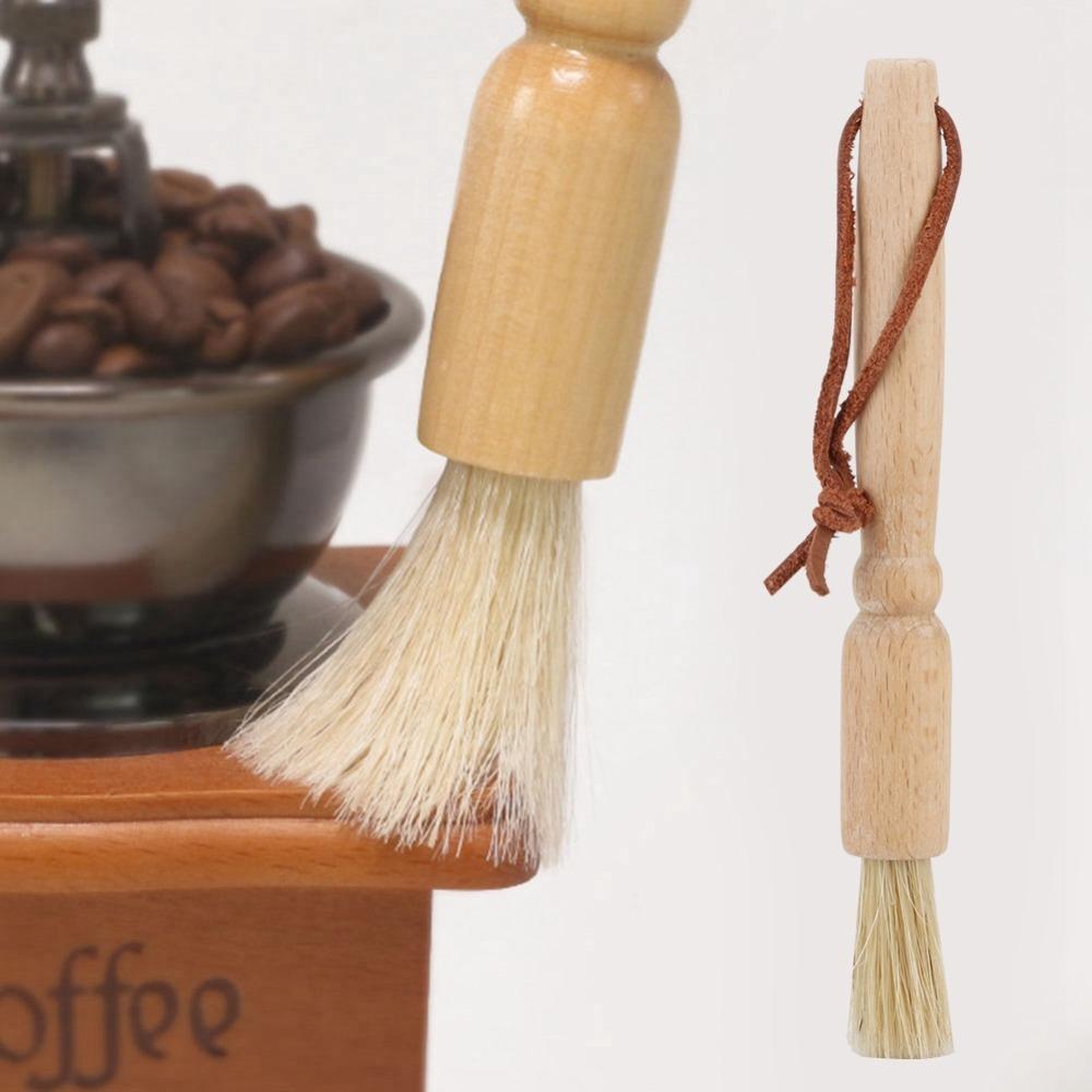 Non-Slip Handle Grinder Powder Brush Firm Fibers Coffee Cleaning Brush Coffee Grinder Maintenance