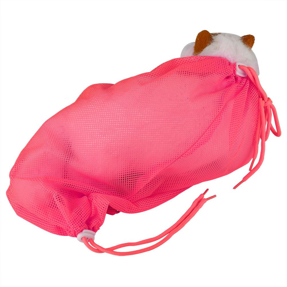 Cat Grooming Bathing Mesh Bag Pet Shower Washing Nails Cutting Ear Cleaning Tool (Yellow)