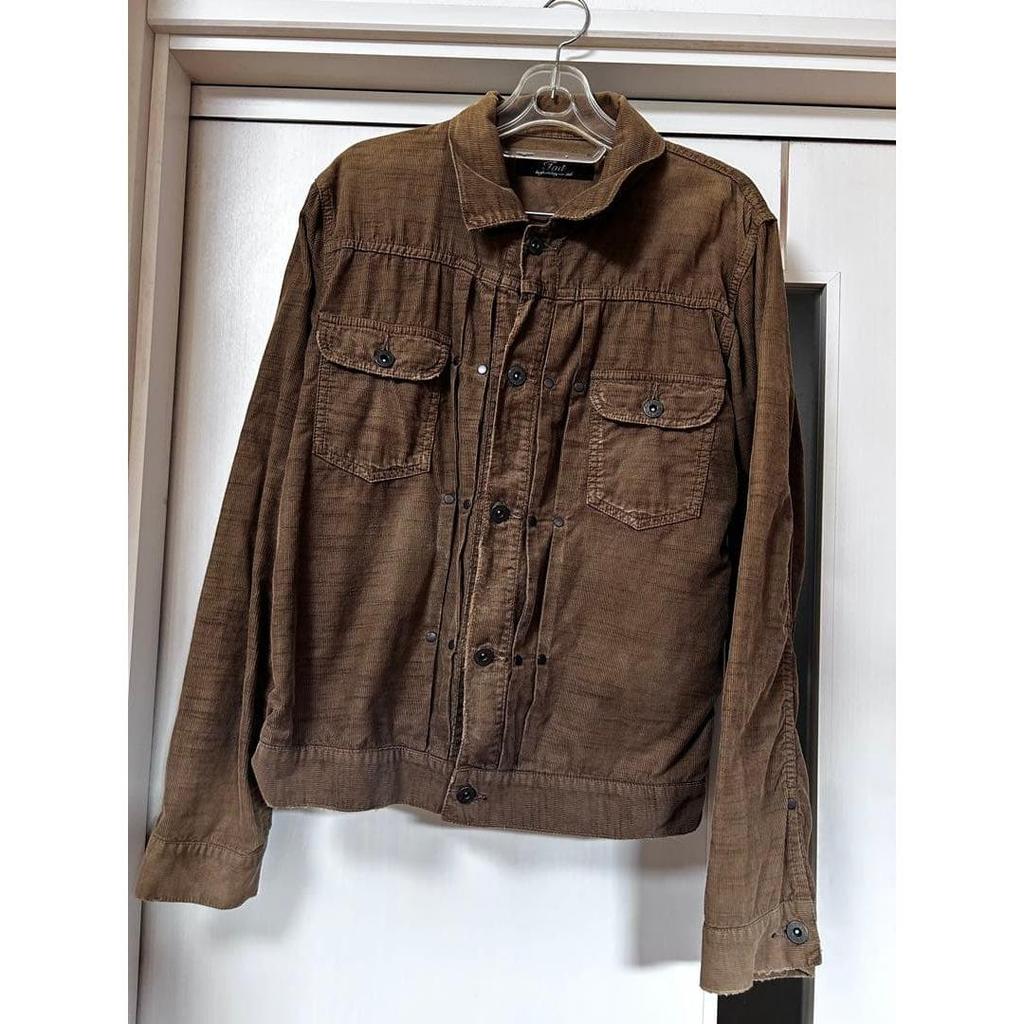 Used TMT BIGHOLIDAY Trucker Jacket S Corduroy Brown Old Clothes